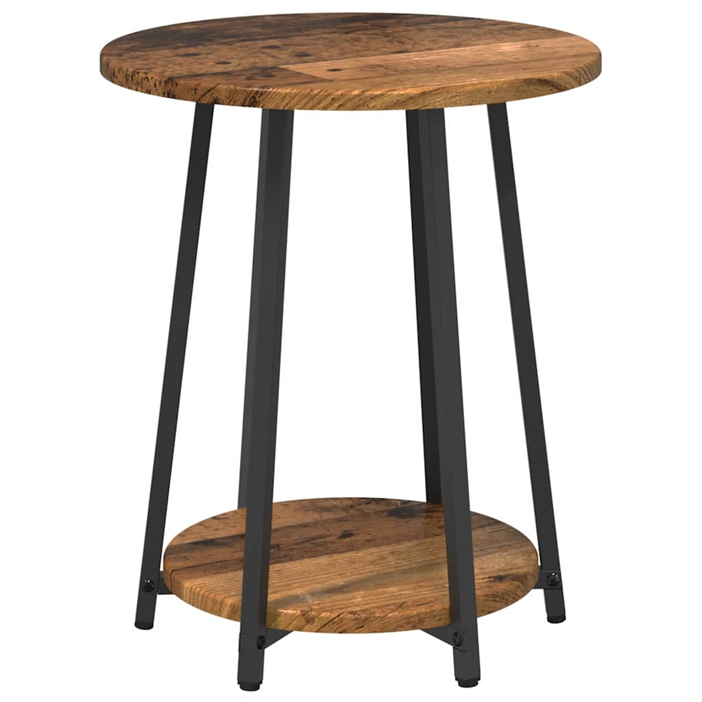Set măsuțe laterale 2 pcs Lemn vechi și Negru 50 x 50 x 51 cm GartenMobel Dekor