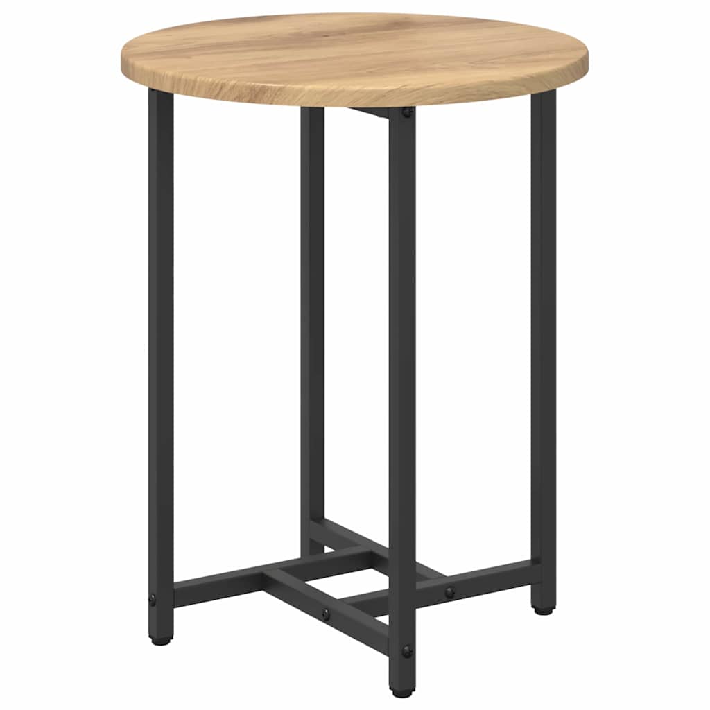 Set măsuțe laterale 2 pcs Stejar Artisan și Negru GartenMobel Dekor
