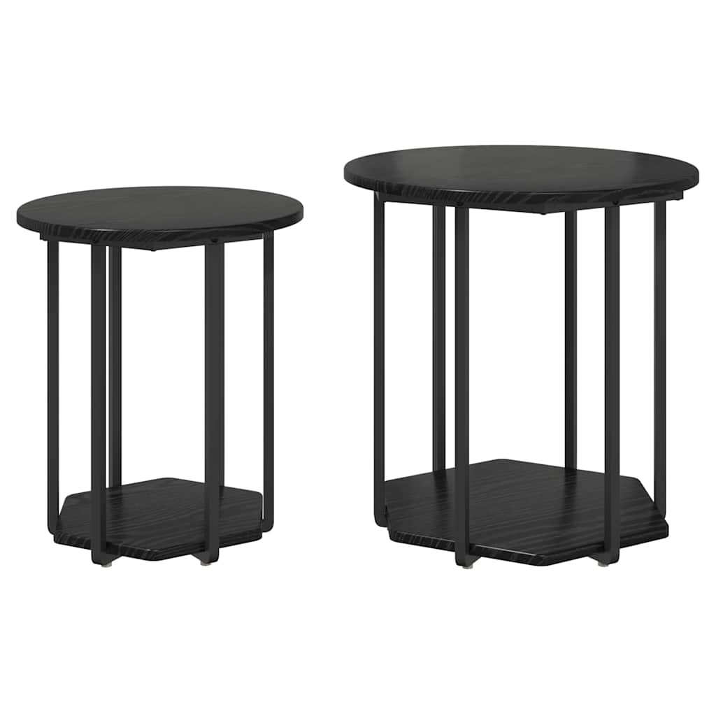 Set măsuțe laterale 2 pcs Stejar negru 50 x 50 x 50.5 cm GartenMobel Dekor