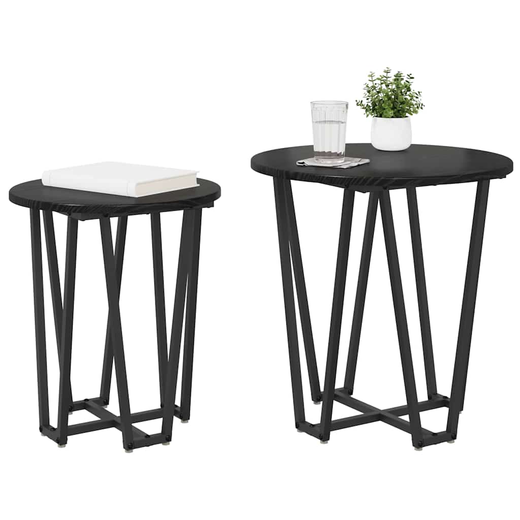 Set măsuțe laterale 2 pcs Stejar negru 50 x 50 x 50.5 cm GartenMobel Dekor