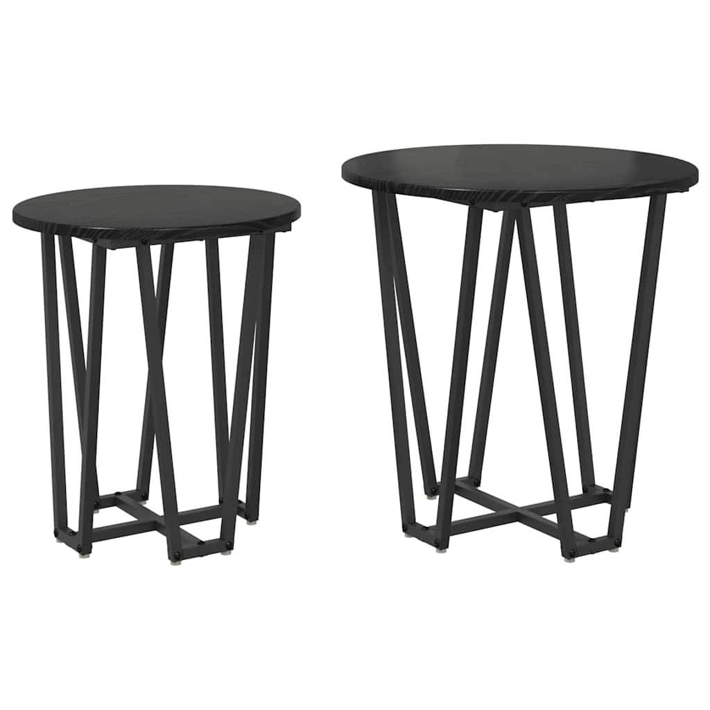 Set măsuțe laterale 2 pcs Stejar negru 50 x 50 x 50.5 cm GartenMobel Dekor