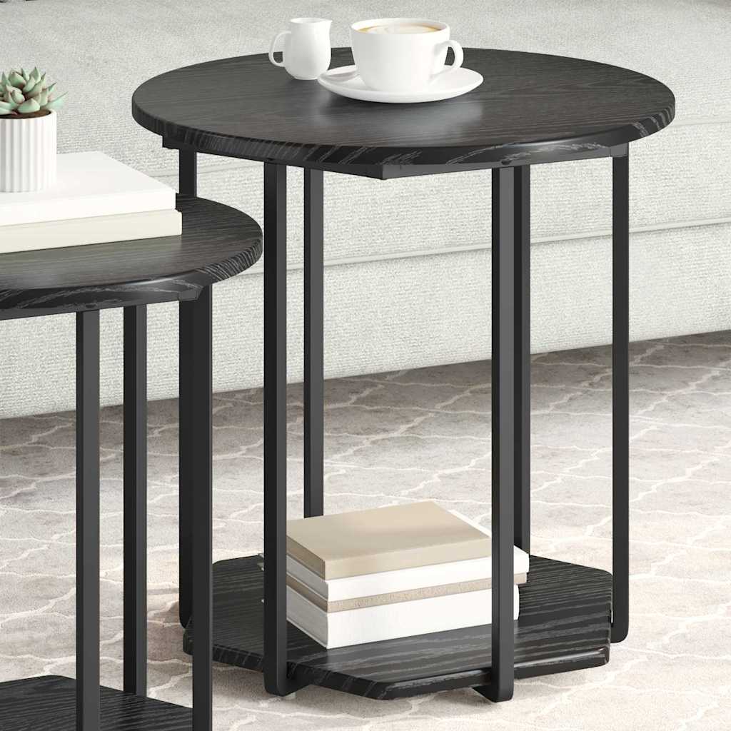 Set măsuțe laterale 2 pcs Stejar negru 50 x 50 x 50.5 cm GartenMobel Dekor