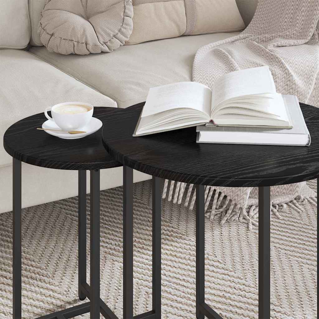 Set măsuțe laterale 2 pcs Stejar negru 50 x 50 x 50 cm GartenMobel Dekor