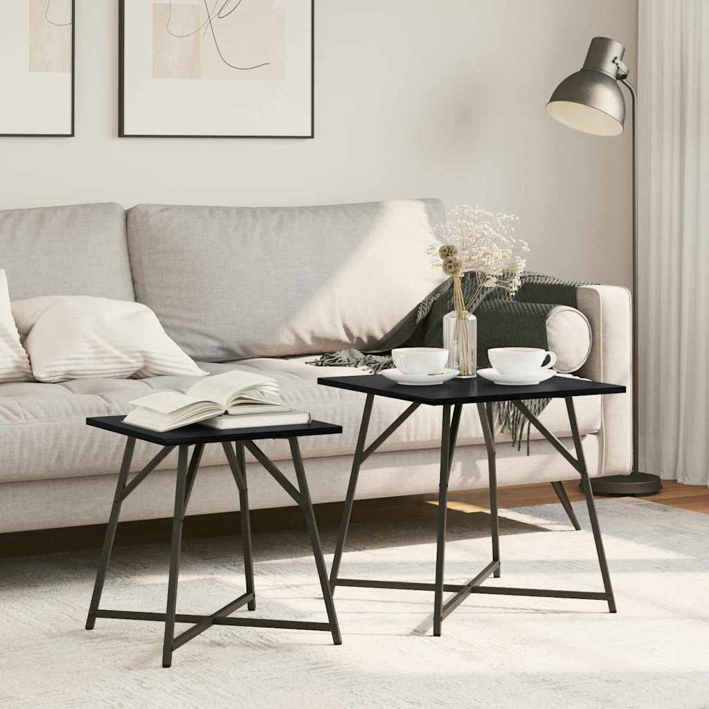 Set măsuțe laterale 2 pcs Stejar negru 50 x 50 x 50 cm GartenMobel Dekor