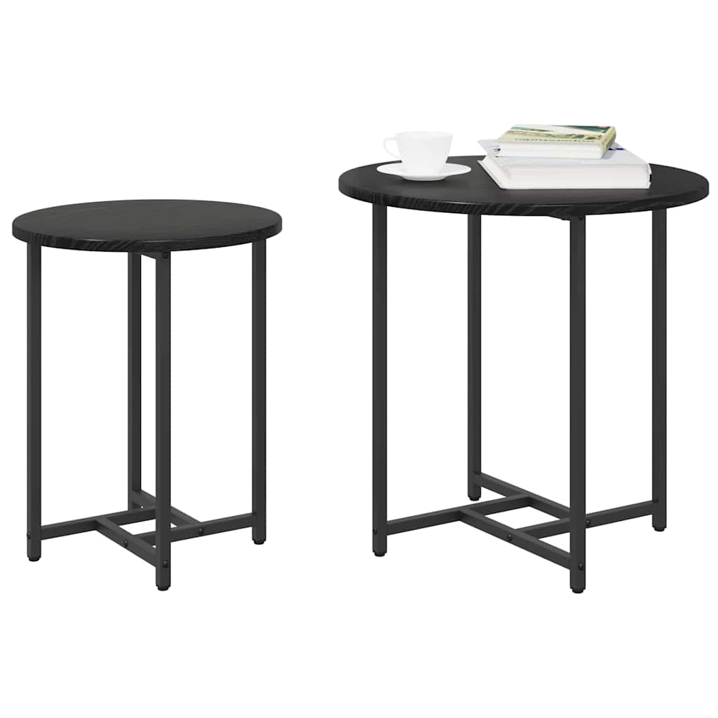 Set măsuțe laterale 2 pcs Stejar negru 50 x 50 x 50 cm GartenMobel Dekor
