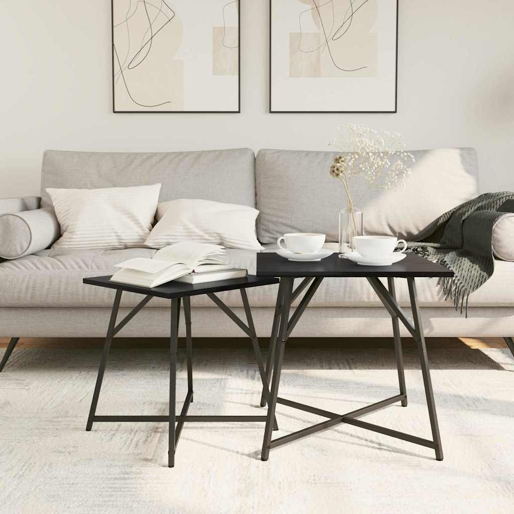 Set măsuțe laterale 2 pcs Stejar negru 50 x 50 x 50 cm GartenMobel Dekor