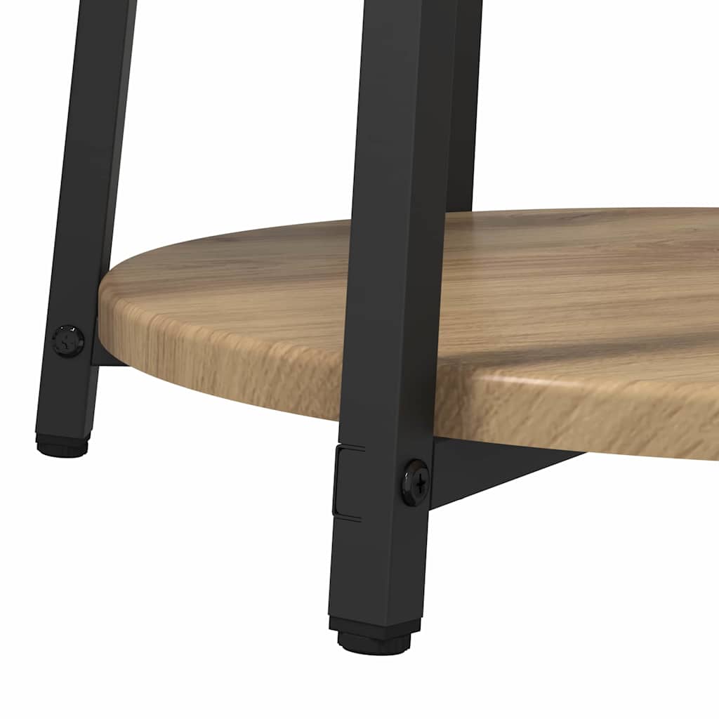 Set măsuțe laterale cu raft 2 pcs Stejar Artisan și Negru GartenMobel Dekor