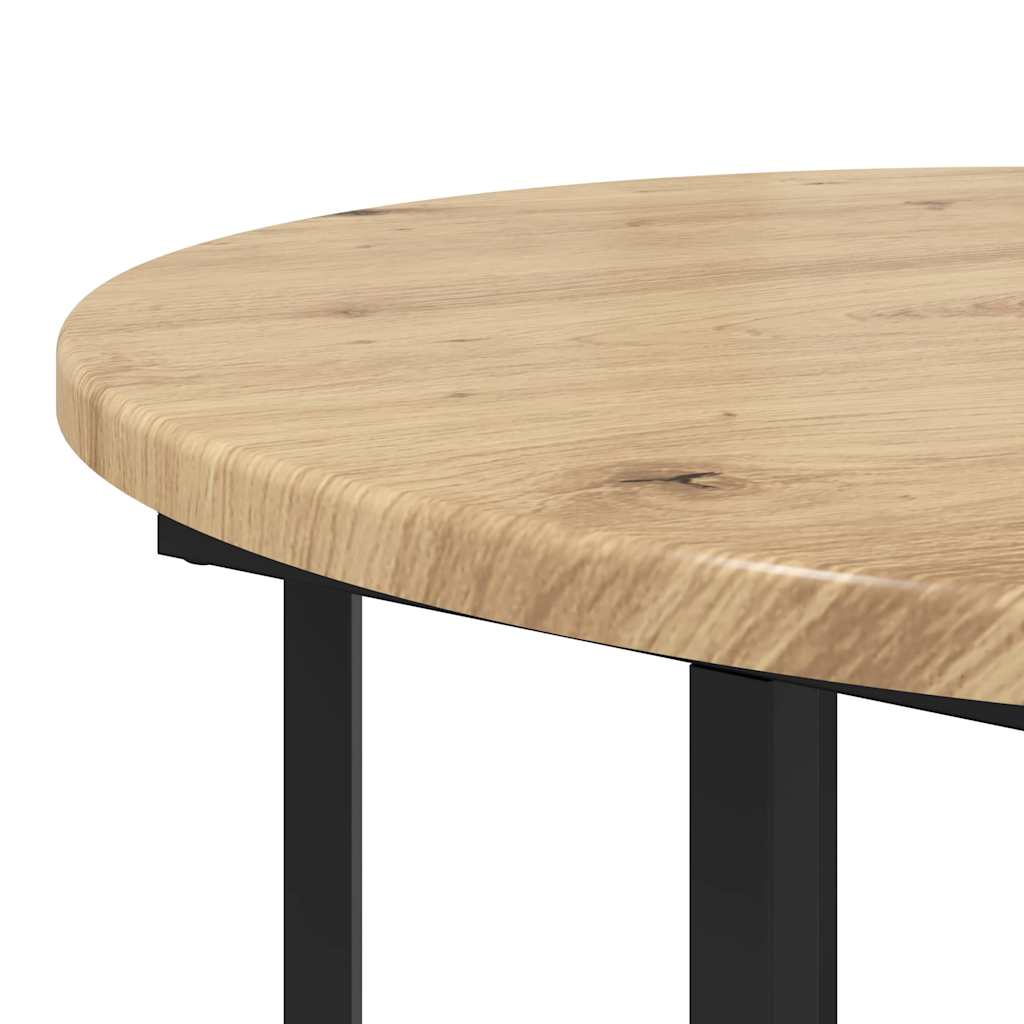 Set măsuțe laterale cu raft 2 pcs Stejar Artisan și Negru GartenMobel Dekor