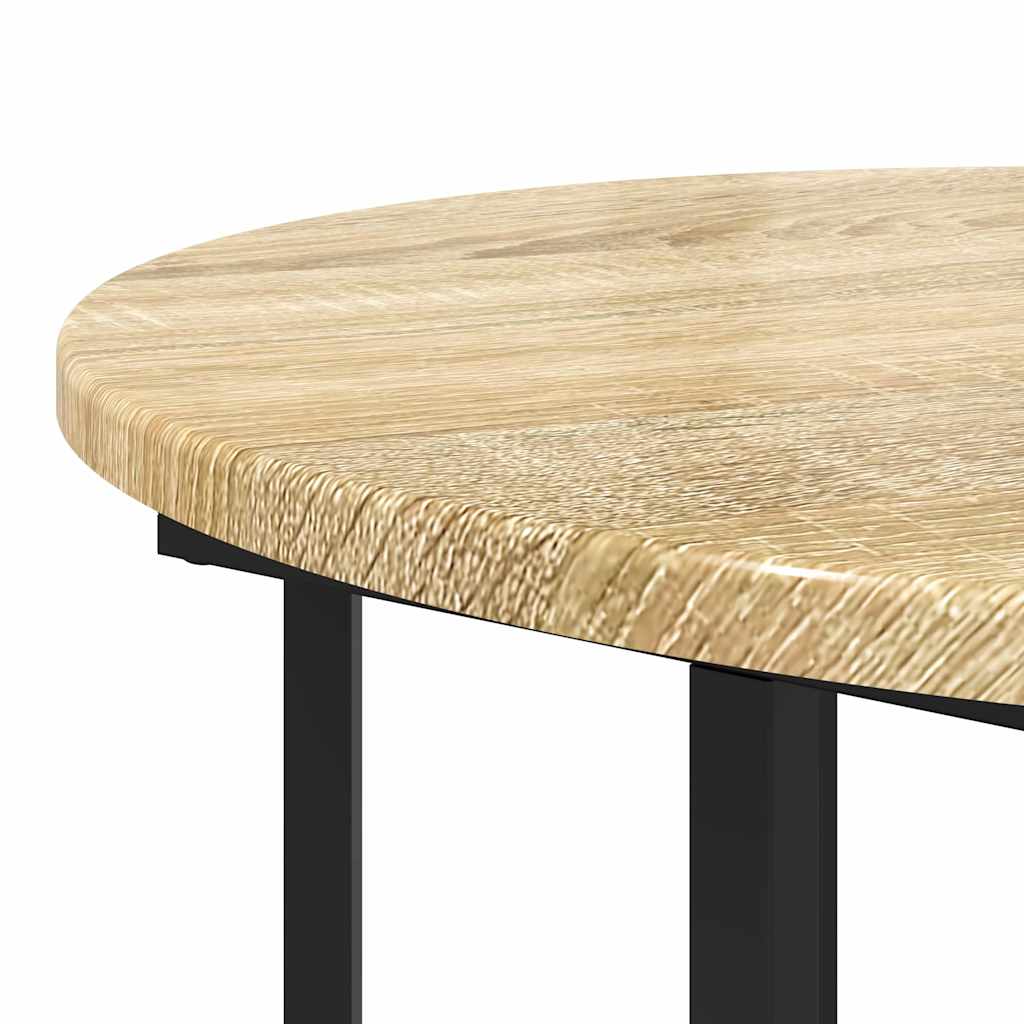 Set măsuțe laterale cu raft 2 pcs Stejar Sonoma și Negru GartenMobel Dekor