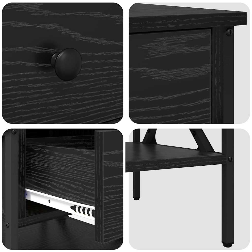 Cabinet de Noptieră 2 pcs Stejar negru 40 x 42 x 45 cm GartenMobel Dekor