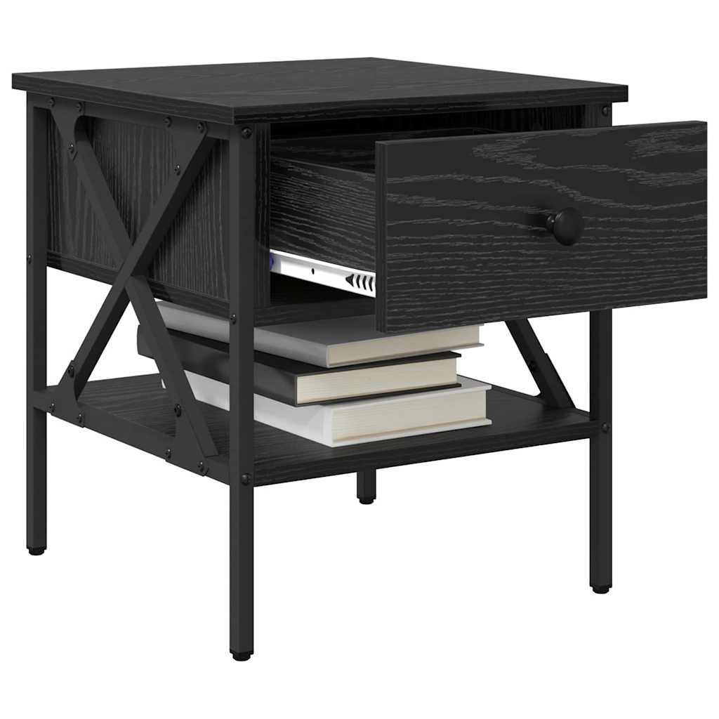 Cabinet de Noptieră cu sertar Stejar negru 40 x 42 x 45 cm GartenMobel Dekor