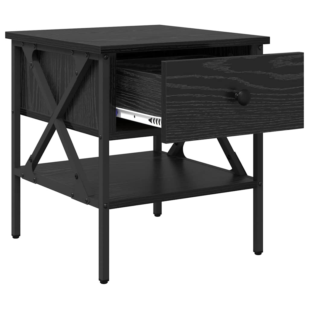 Cabinet de Noptieră cu sertar Stejar negru 40 x 42 x 45 cm GartenMobel Dekor
