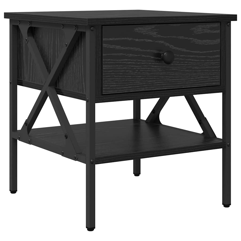 Cabinet de Noptieră cu sertar Stejar negru 40 x 42 x 45 cm GartenMobel Dekor