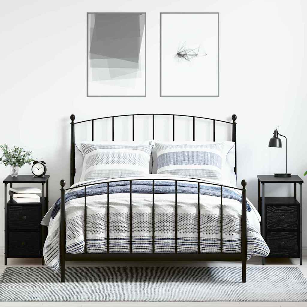 Dulap de noapte cu sertar 2 pcs Stejar negru 30 x 60 x 60 cm GartenMobel Dekor