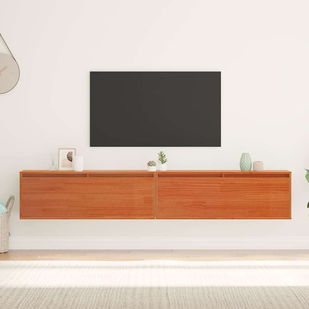 Dulapuri de perete cu raft 2 pcs Maro ceruit 100 x 30 x 35 cm GartenMobel Dekor