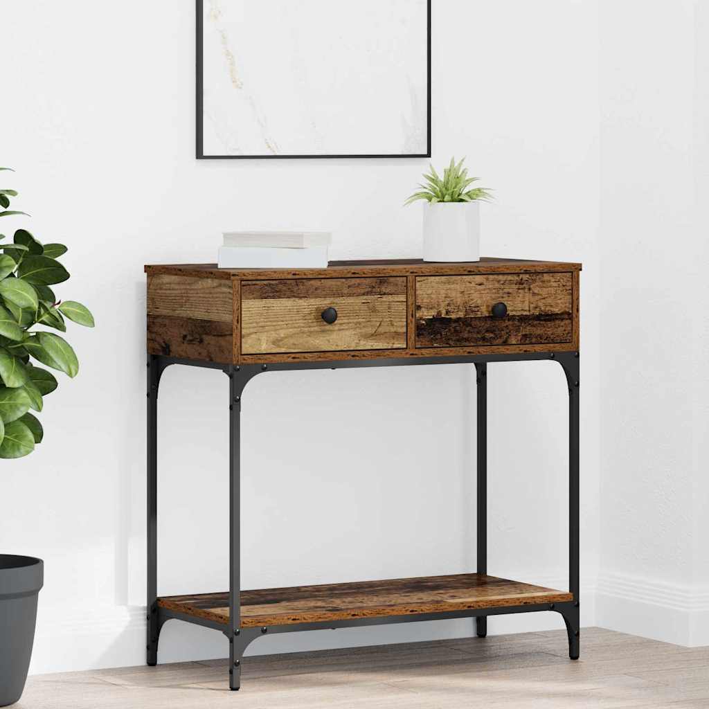 Masă de consolă Lemn vechi 75 x 34.5 x 75 cm Lemn compozit GartenMobel Dekor