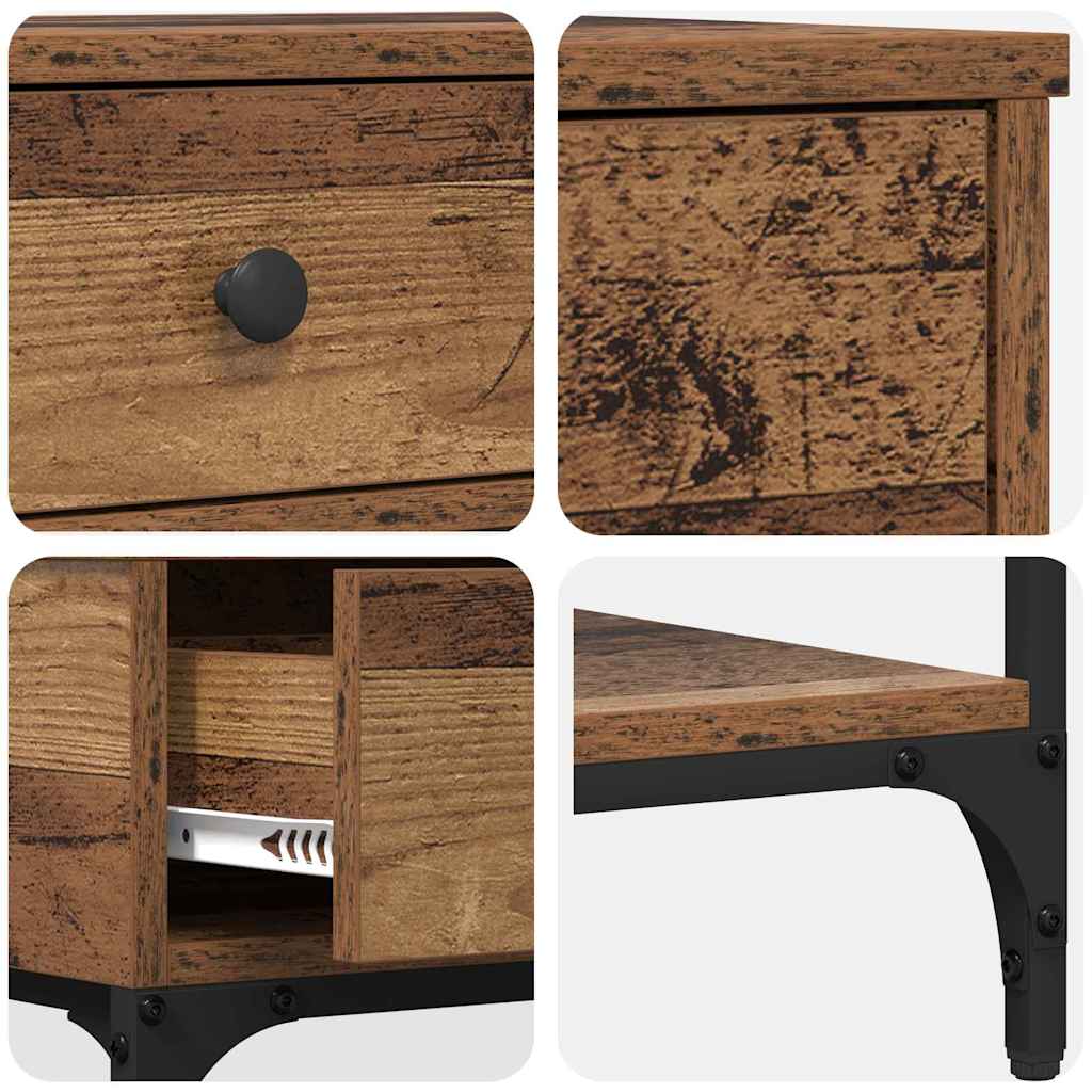 Masă de consolă Lemn vechi 75 x 34.5 x 75 cm Lemn compozit GartenMobel Dekor