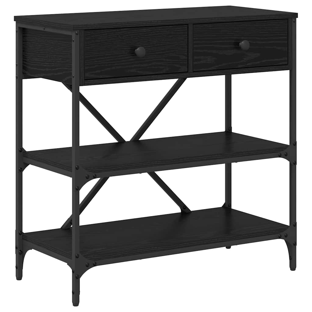 Masă de consolă cu sertar cu raft Altele Stejar negru GartenMobel Dekor