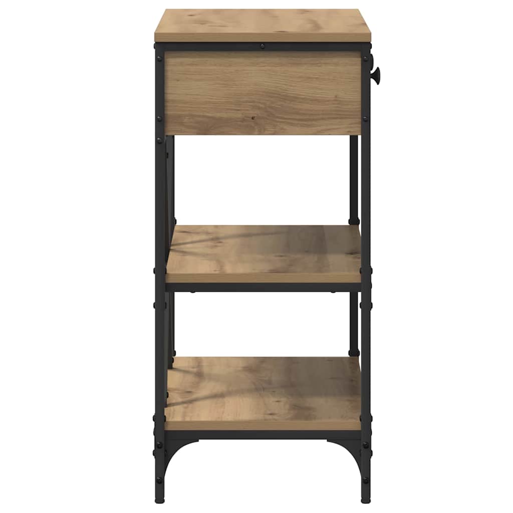 Masă de consolă cu sertar cu raft Altele stejar artizanal GartenMobel Dekor