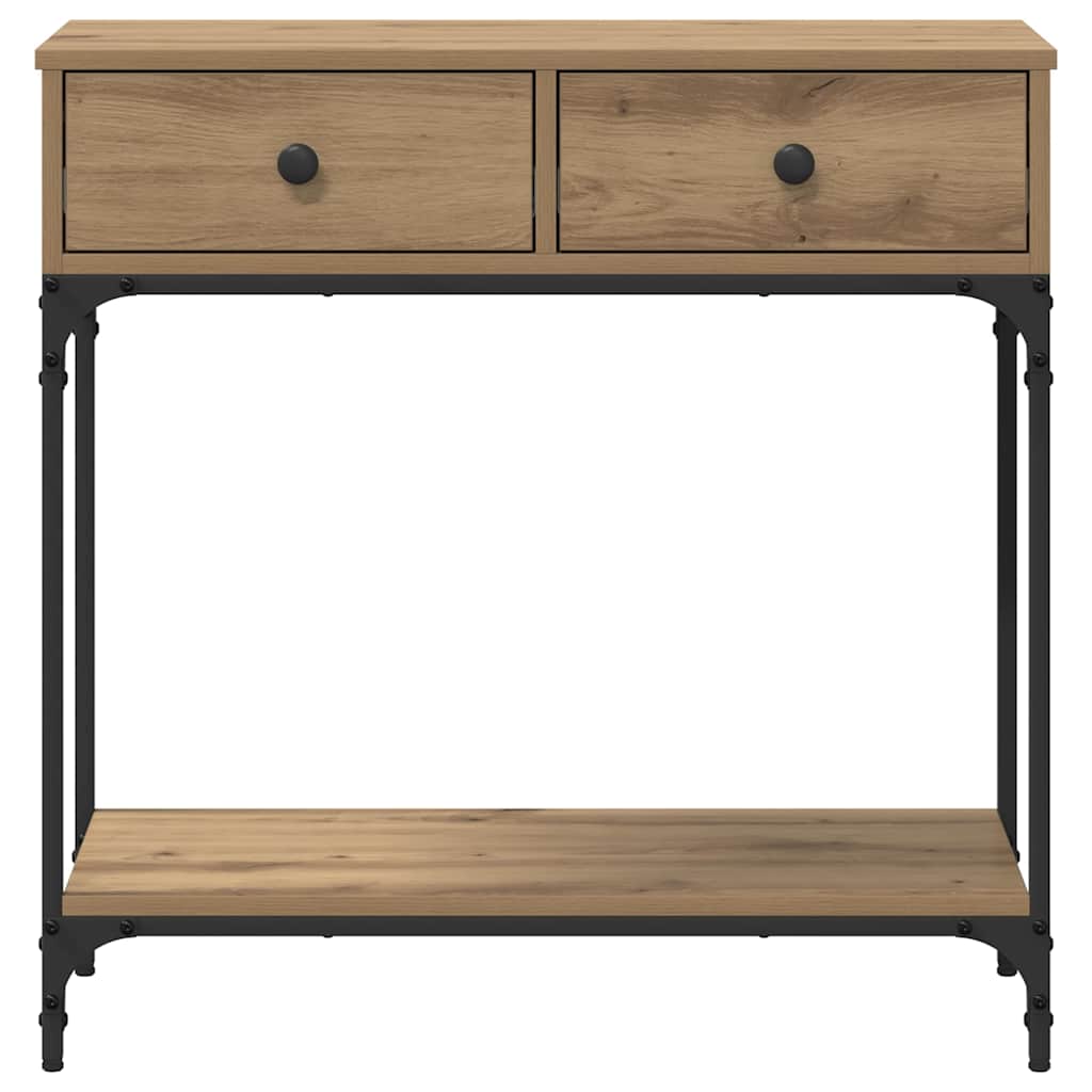 Masă de consolă cu sertar stejar artizanal 75 x 34.5 x 75 cm GartenMobel Dekor