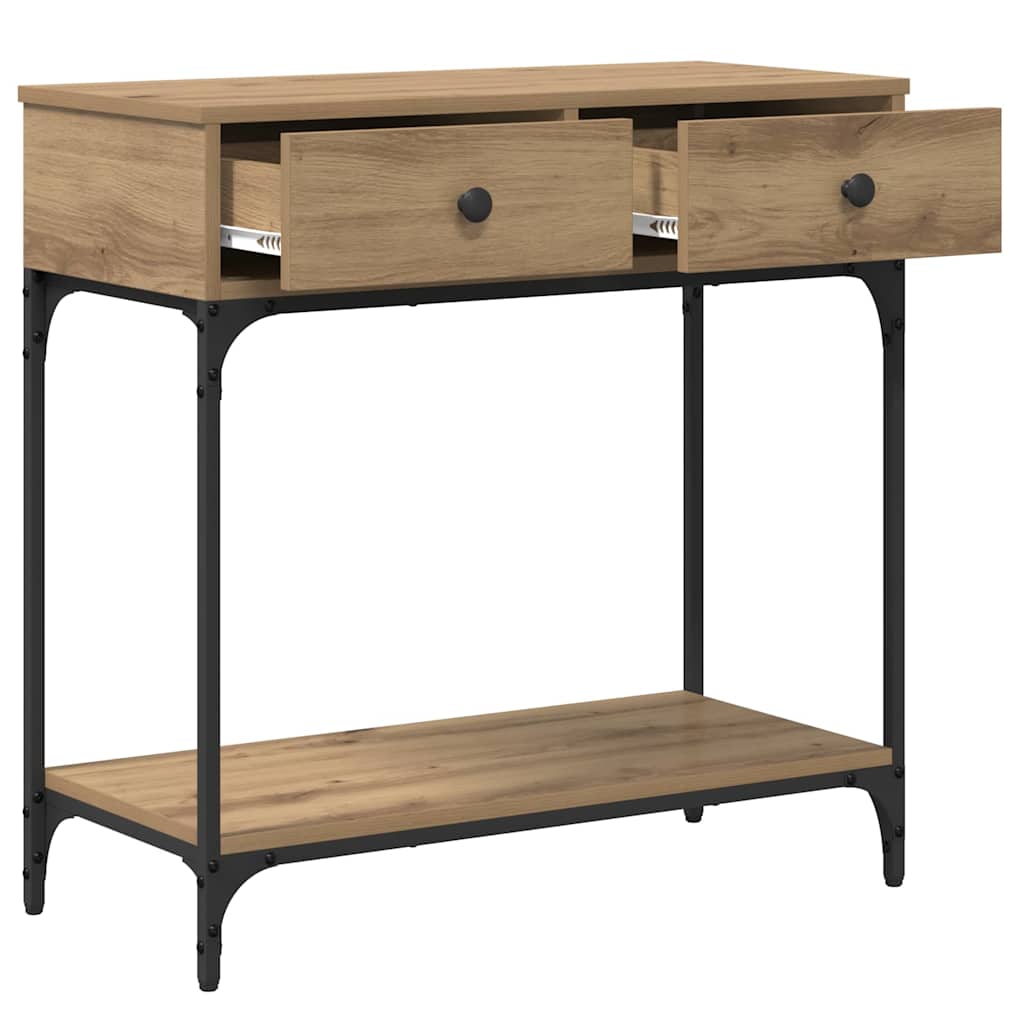 Masă de consolă cu sertar stejar artizanal 75 x 34.5 x 75 cm GartenMobel Dekor