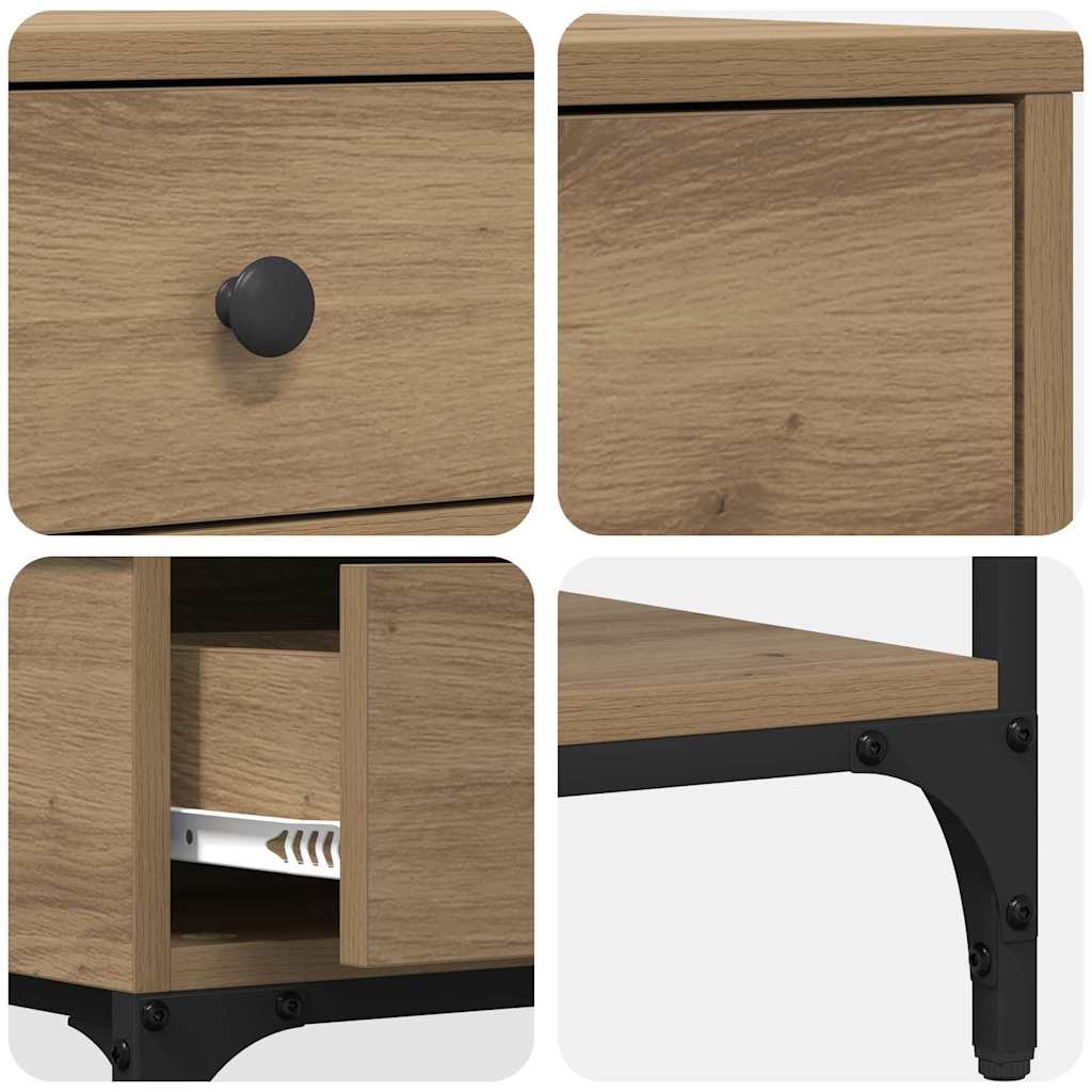Masă de consolă cu sertar stejar artizanal 75 x 34.5 x 75 cm GartenMobel Dekor