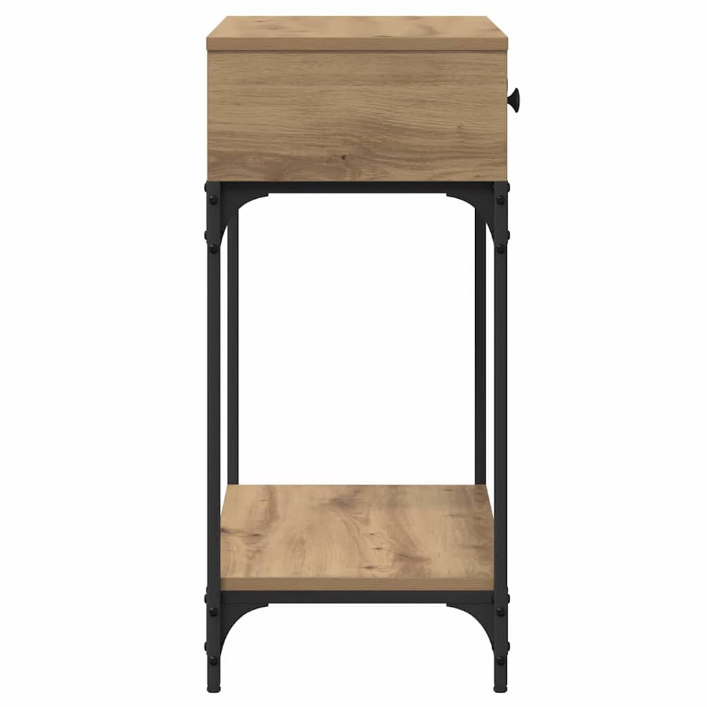 Masă de consolă cu sertar stejar artizanal 75 x 34.5 x 75 cm GartenMobel Dekor