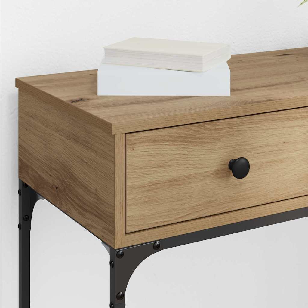 Masă de consolă cu sertar stejar artizanal 75 x 34.5 x 75 cm GartenMobel Dekor