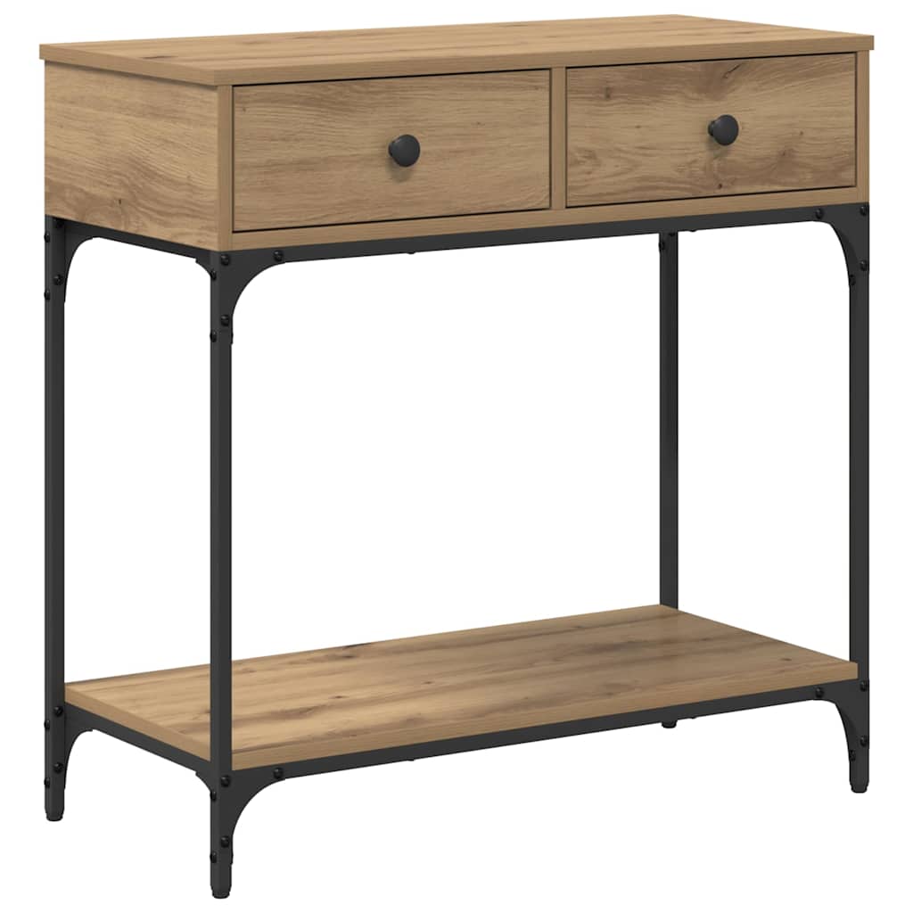 Masă de consolă cu sertar stejar artizanal 75 x 34.5 x 75 cm GartenMobel Dekor
