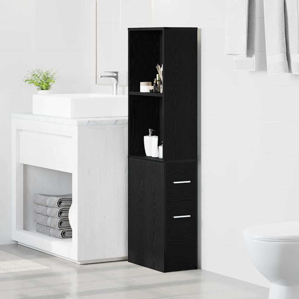 Dulap Îngust pentru Baie Stejar negru 22 x 41 x 135 cm GartenMobel Dekor