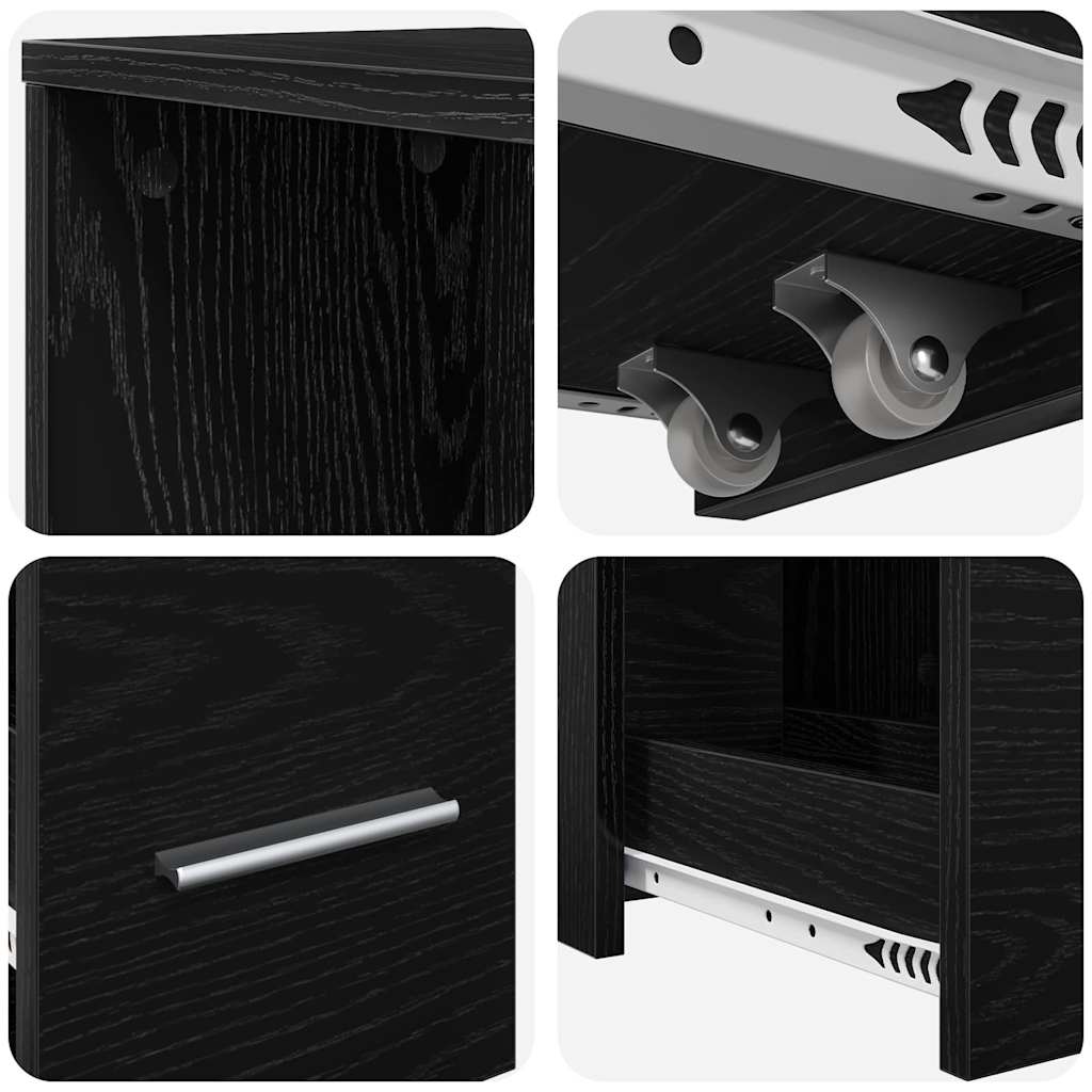 Dulap Îngust pentru Baie Stejar negru 22 x 41 x 135 cm GartenMobel Dekor