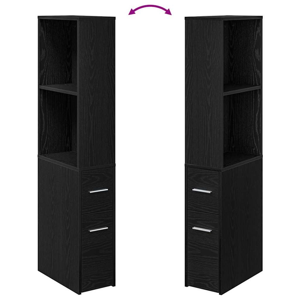 Dulap Îngust pentru Baie Stejar negru 22 x 41 x 135 cm GartenMobel Dekor