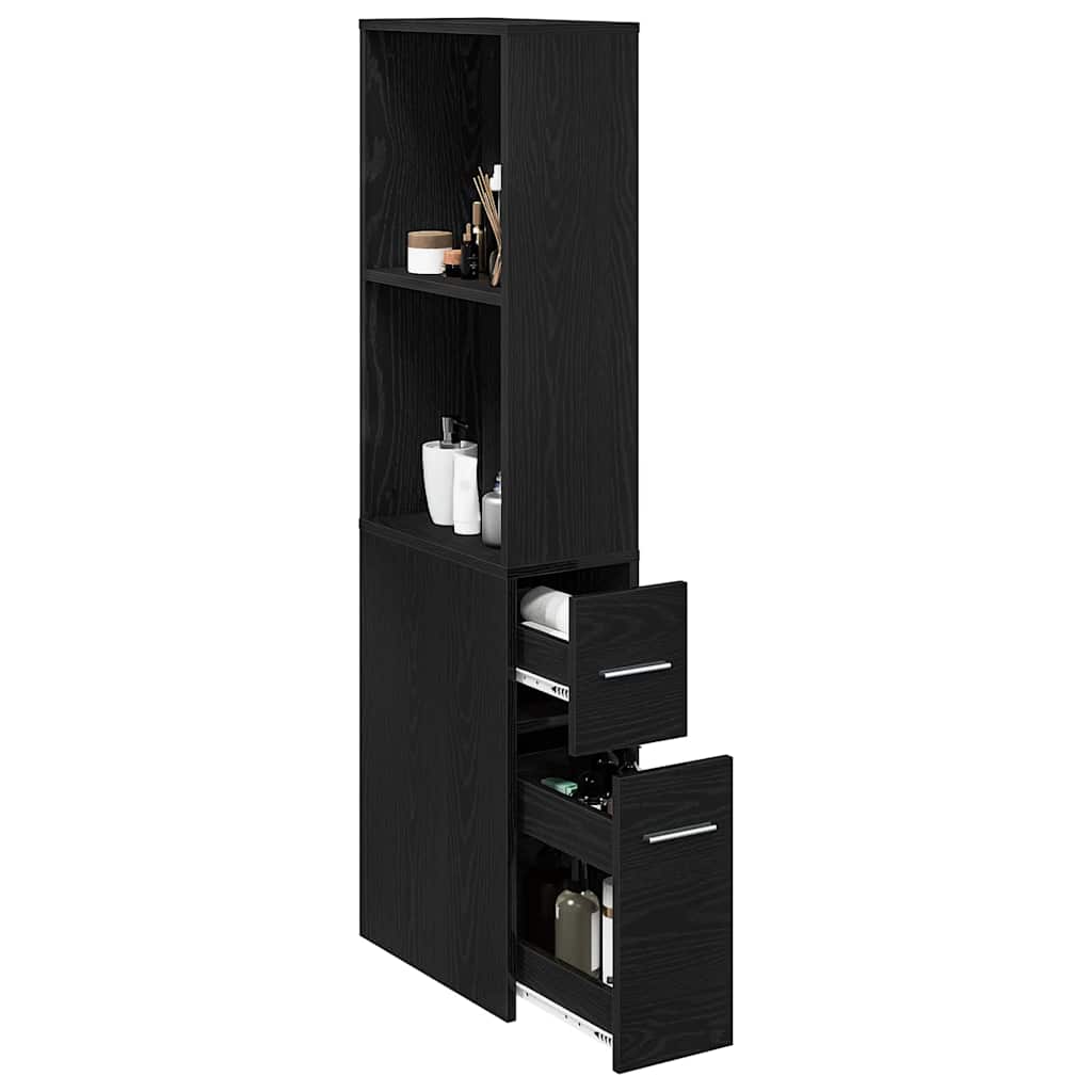 Dulap Îngust pentru Baie Stejar negru 22 x 41 x 135 cm GartenMobel Dekor