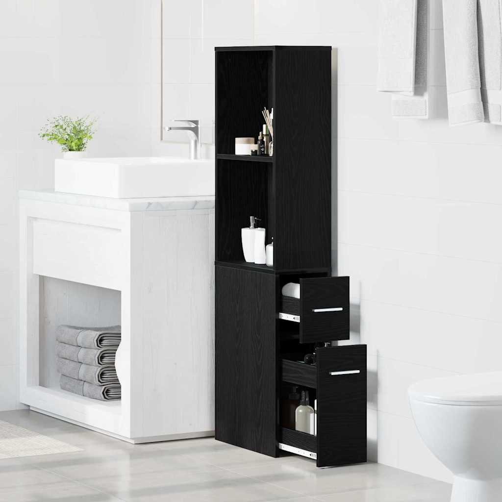 Dulap Îngust pentru Baie Stejar negru 22 x 41 x 135 cm GartenMobel Dekor
