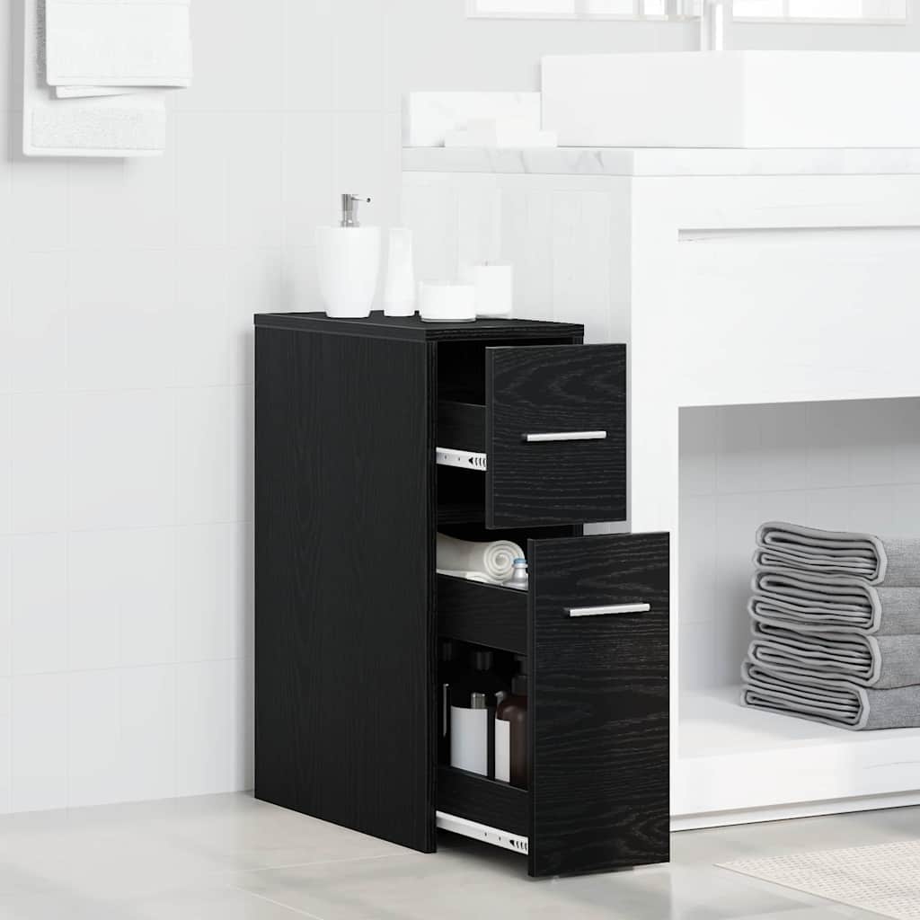 Dulap de baie subțire Stejar negru 22 x 44 x 61.5 cm GartenMobel Dekor