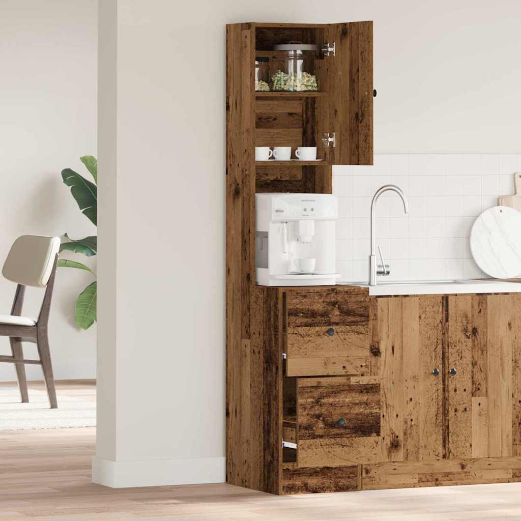 Dulap de bucătărie cu sertar cu raft Lemn vechi Lemn compozit GartenMobel Dekor