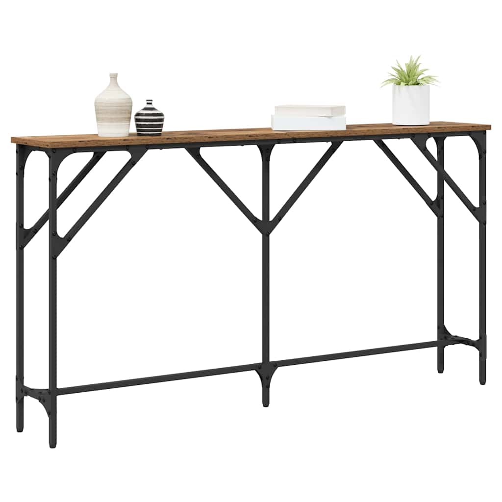 Masă console Lemn Vechi 140 x 23 x 75 cm Lemn compus și metal GartenMobel Dekor