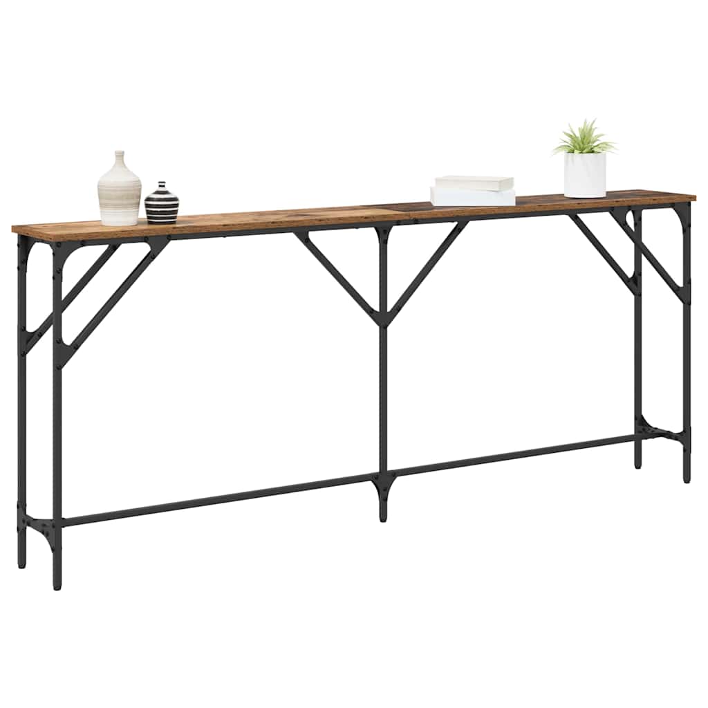 Masă console Lemn Vechi 180 x 23 x 75 cm Lemn compus și metal GartenMobel Dekor