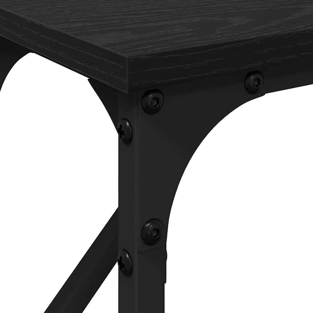 Masă console Stejar negru 140 x 23 x 75 cm Lemn compus și metal GartenMobel Dekor