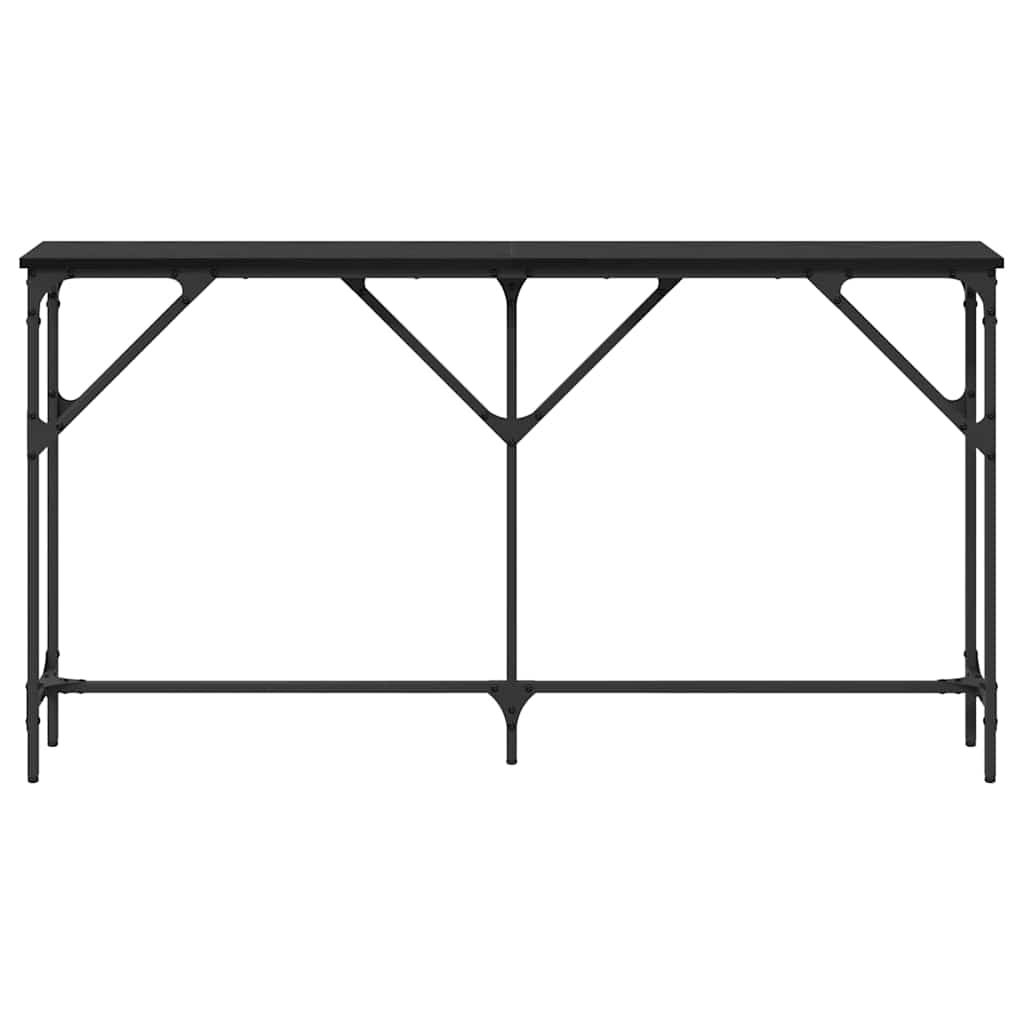 Masă console Stejar negru 140 x 23 x 75 cm Lemn compus și metal GartenMobel Dekor