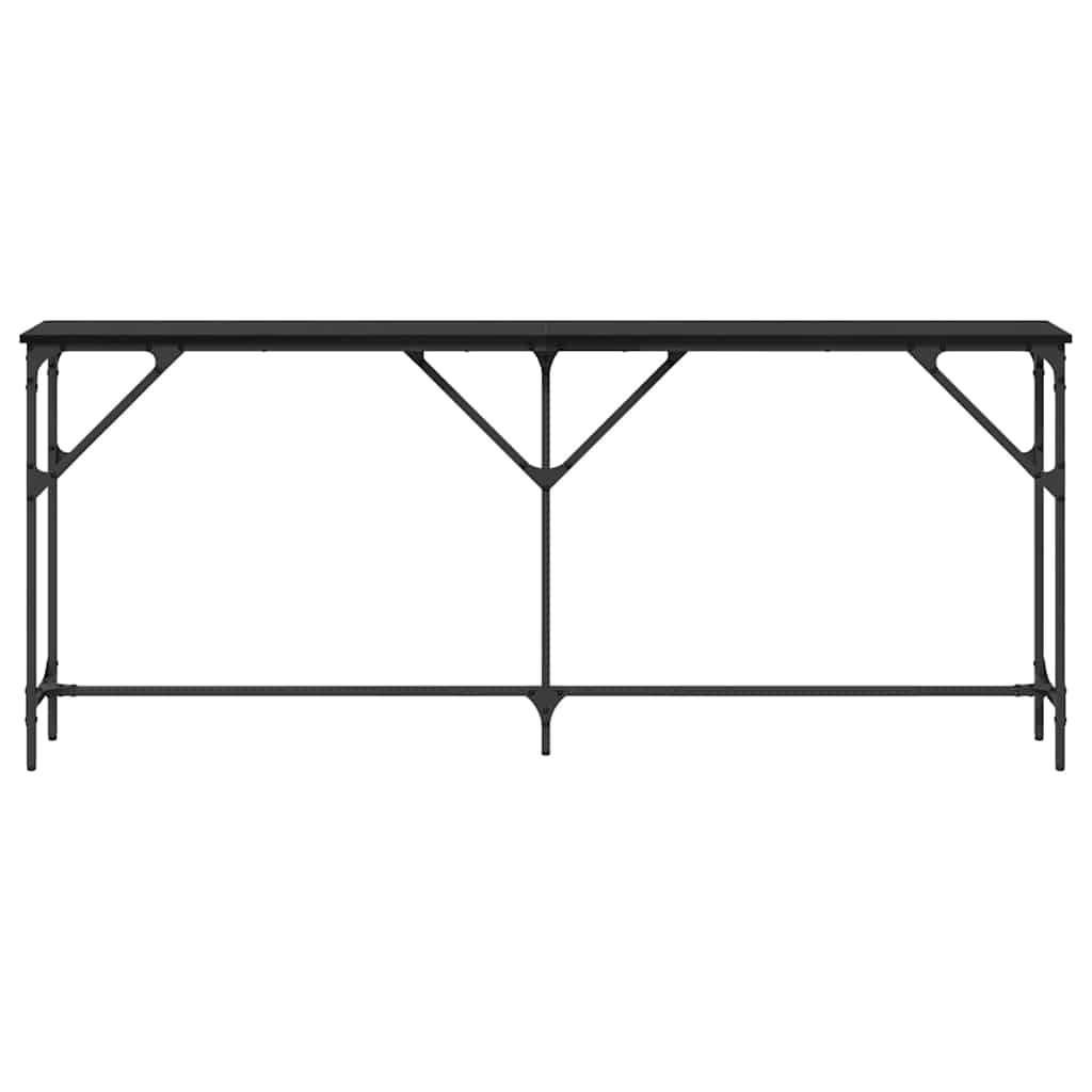 Masă console Stejar negru 180 x 23 x 75 cm Lemn compus și metal GartenMobel Dekor