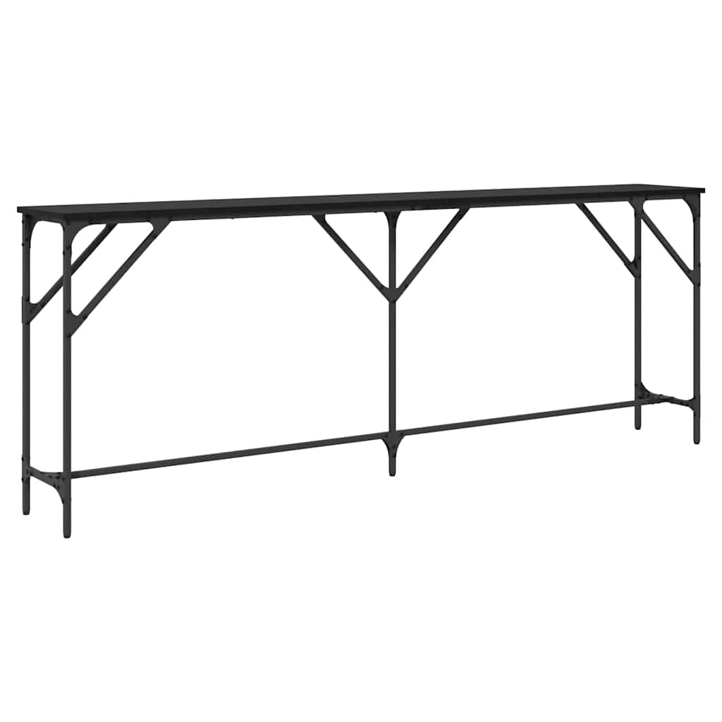Masă console Stejar negru 200 x 29 x 75 cm Lemn compus și metal GartenMobel Dekor