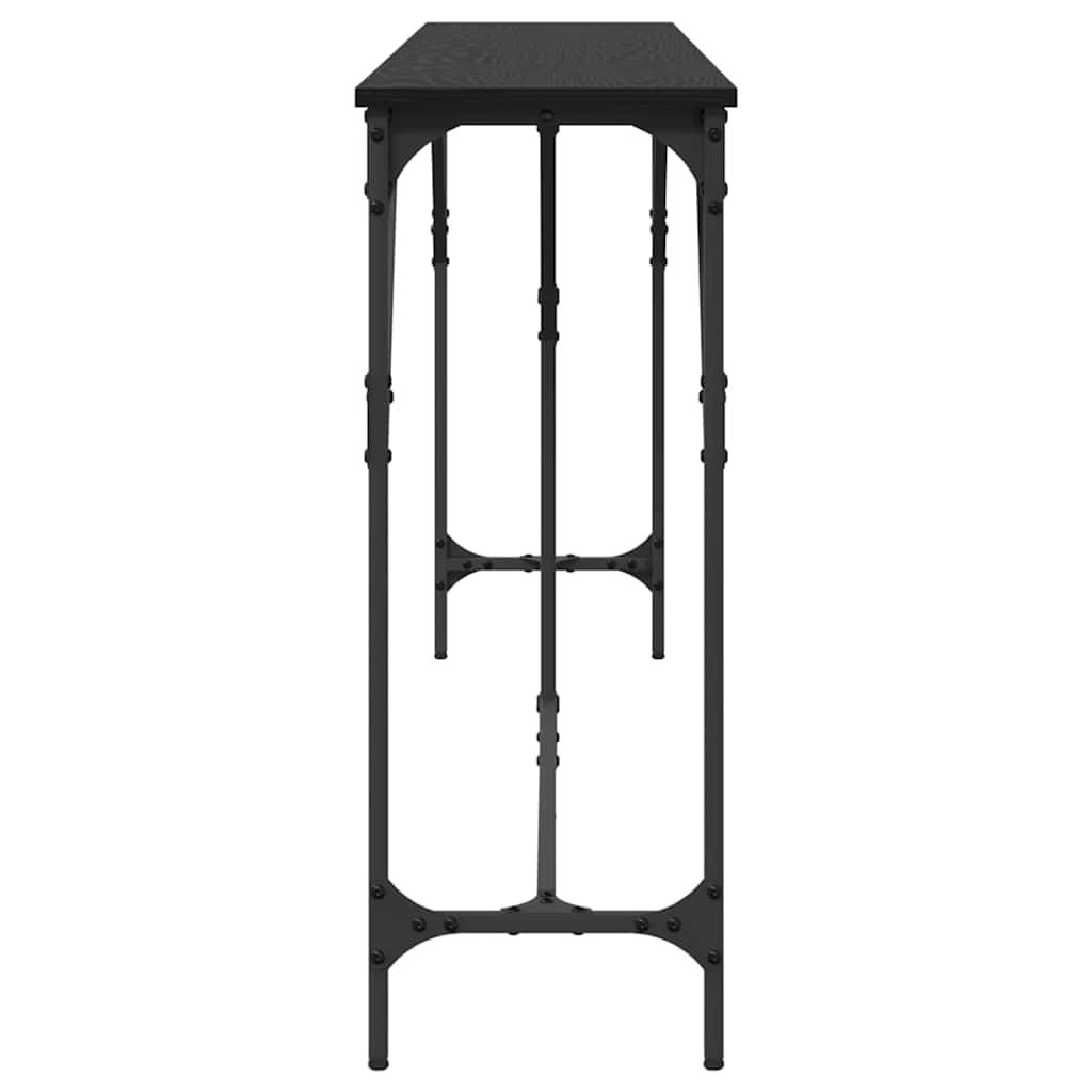 Masă console Stejar negru 200 x 29 x 75 cm Lemn compus și metal GartenMobel Dekor