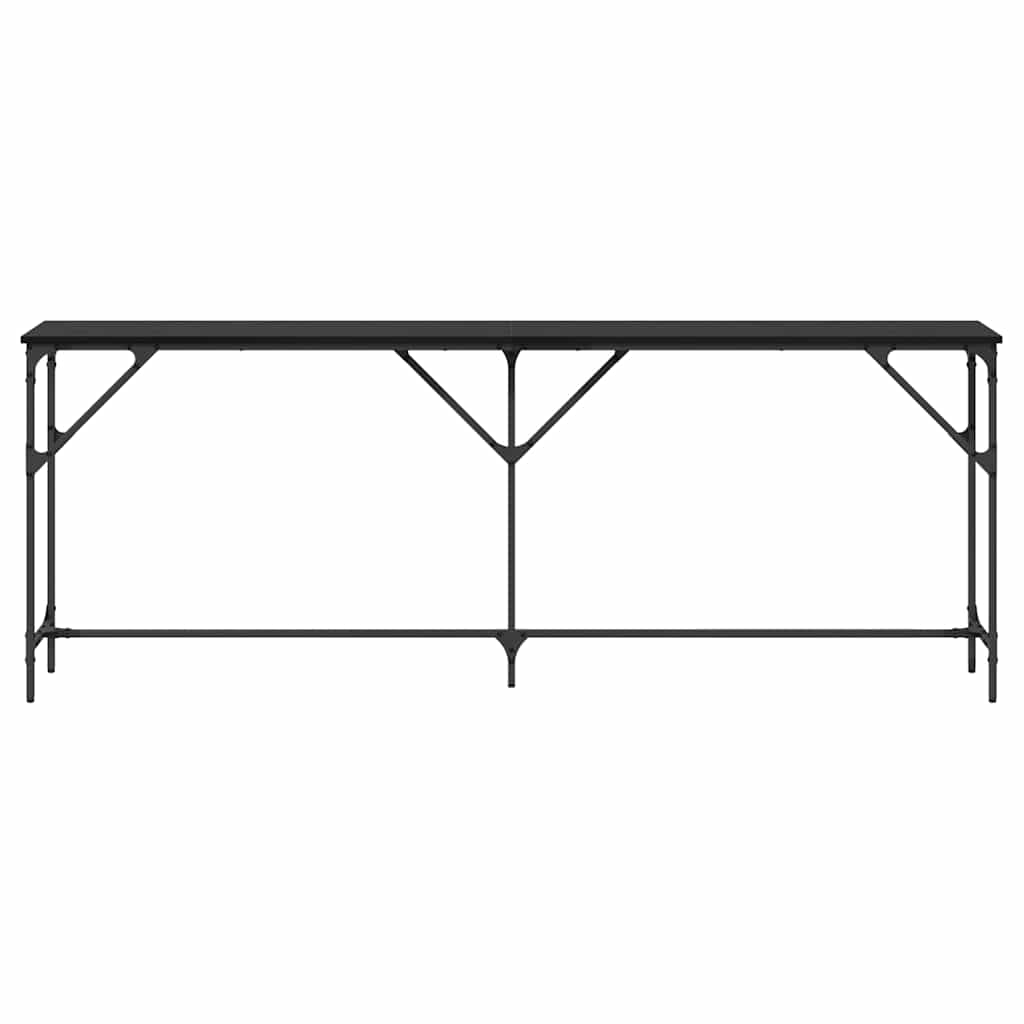 Masă console Stejar negru 200 x 29 x 75 cm Lemn compus și metal GartenMobel Dekor
