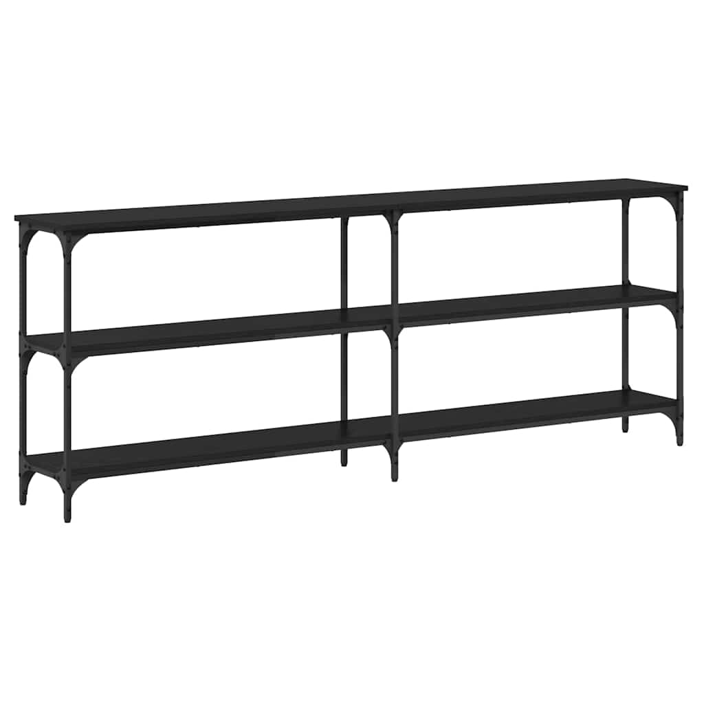 Masă de Consolă cu raft Stejar negru 200 x 29 x 75 cm GartenMobel Dekor