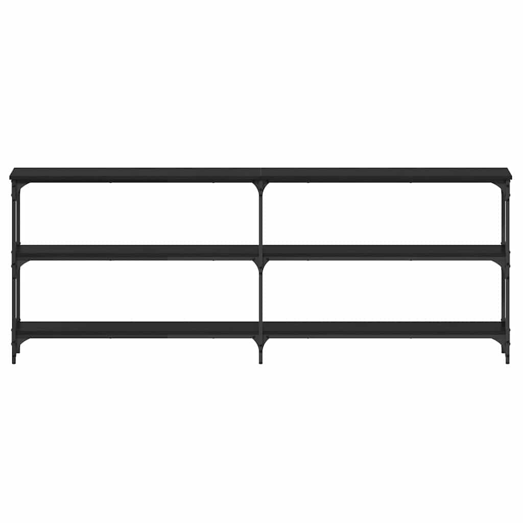 Masă de Consolă cu raft Stejar negru 200 x 29 x 75 cm GartenMobel Dekor