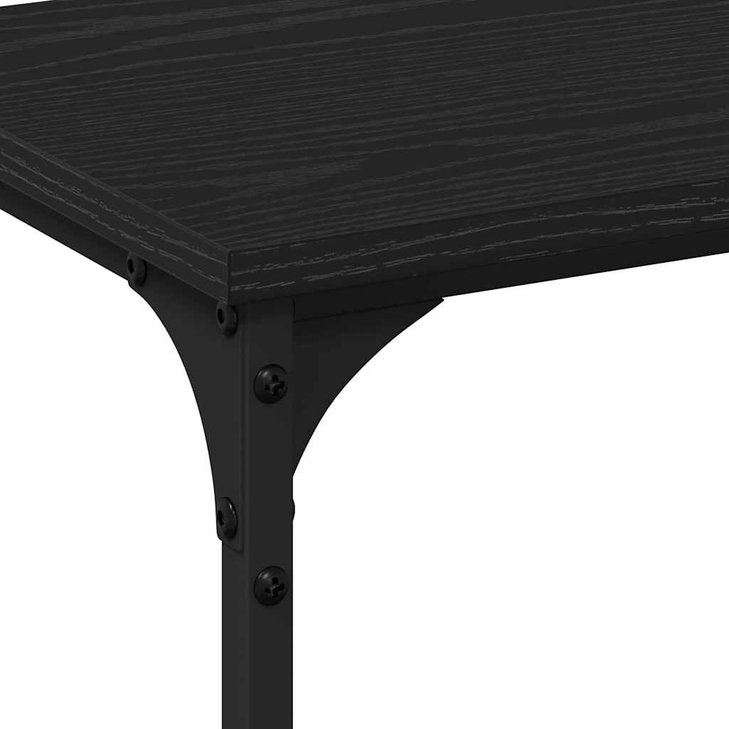 Masă de Consolă cu raft Stejar negru 200 x 29 x 75 cm GartenMobel Dekor