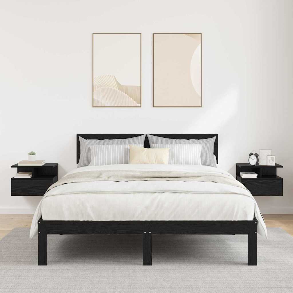 Noptieră Suspendată 2 pcs Stejar negru 40 x 31 x 27 cm GartenMobel Dekor