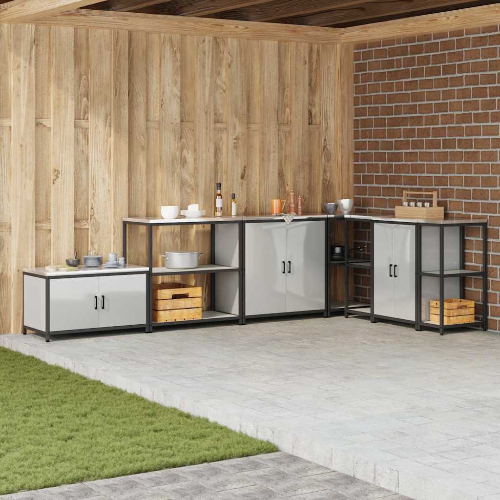 Raft de depozitare pentru bucătărie Argintiu Oțel galvanizat GartenMobel Dekor