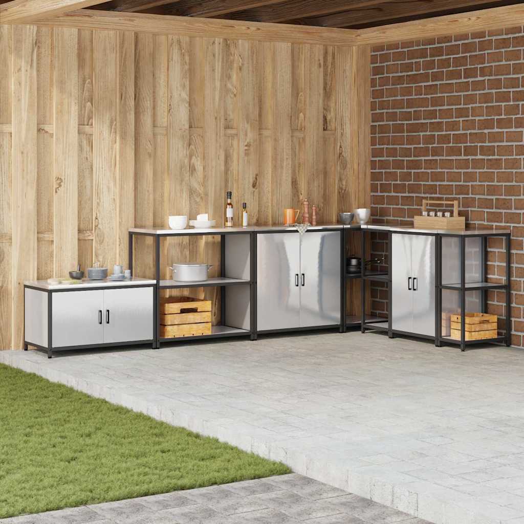 Raft de depozitare pentru bucătărie Argintiu Oțel inoxidabil GartenMobel Dekor